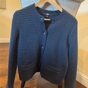 Uniqlo Dark Blue Knit Sweater Cardigan